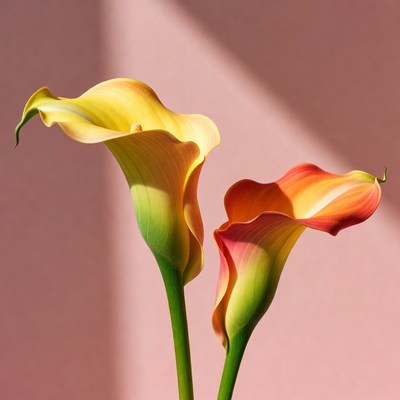 Yellow and Orange Calla Lilies