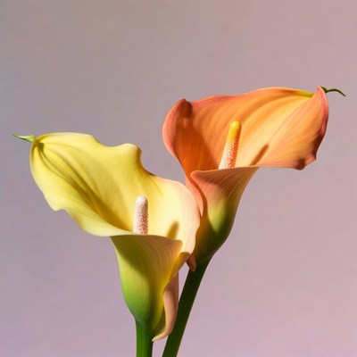 Yellow and Orange Calla Lilies