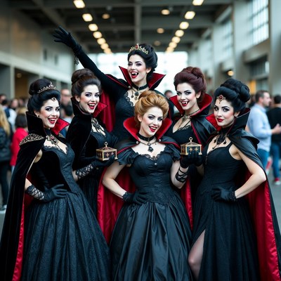Group of women in vampire costumes