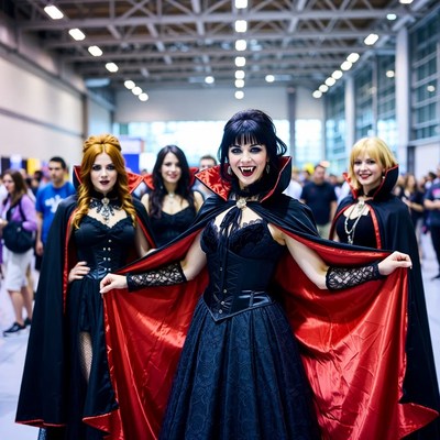 Women in vampire costumes at convention