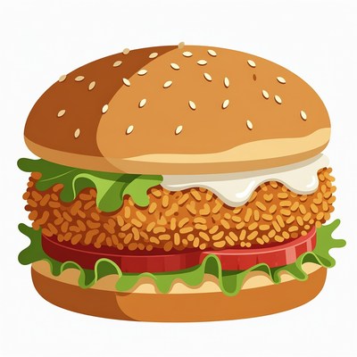 Chicken Burger Illustration
