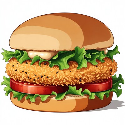 Chicken Burger Illustration