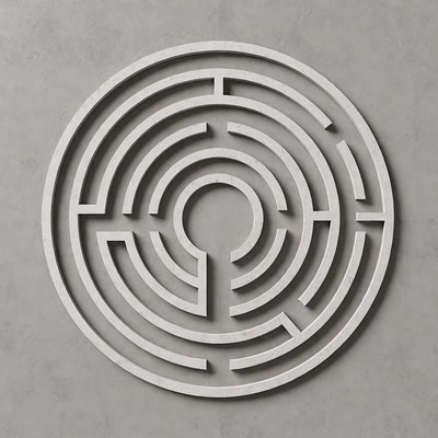 Circular White Maze Labyrinth