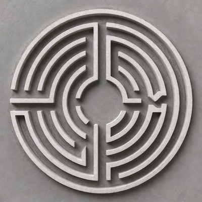 Circular White Labyrinth Maze