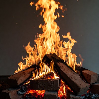 Burning Campfire Flames