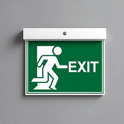 Green Exit Sign with Running Man