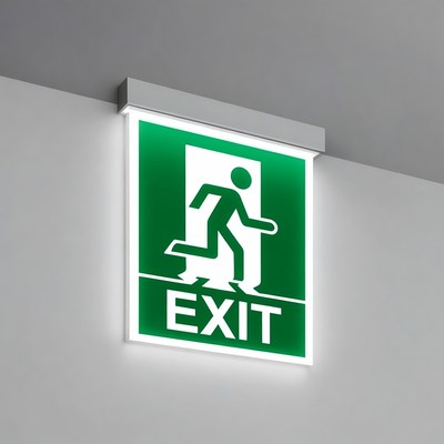 Illuminated Green Exit Sign