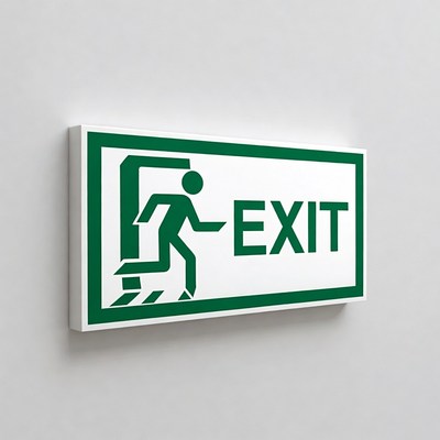 Green Exit Sign with Running Figure