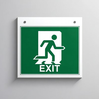 Green Running Man Exit Sign