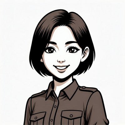 Anime girl smiling in uniform