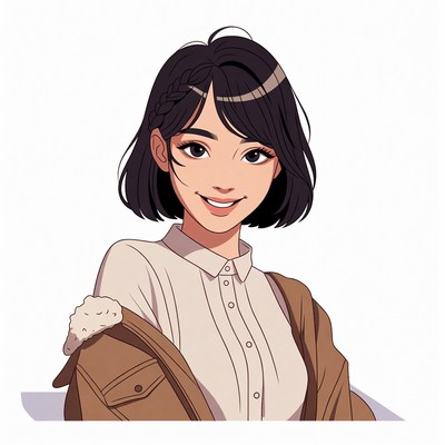 Smiling Asian woman in white shirt