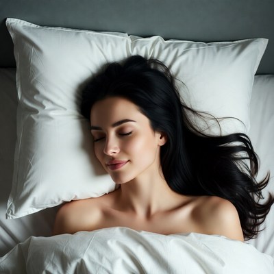Woman sleeping peacefully in bed