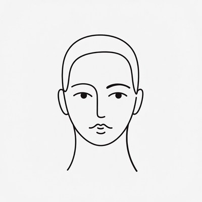 Line drawing of human face