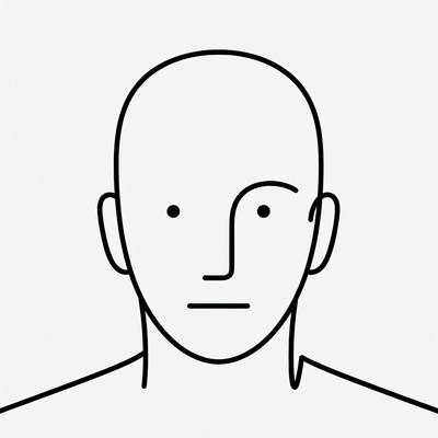 Minimalist line art man face