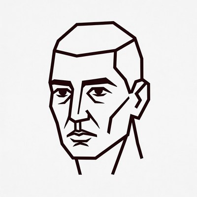 Geometric black line male face