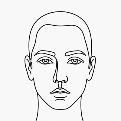 Line drawing man's face