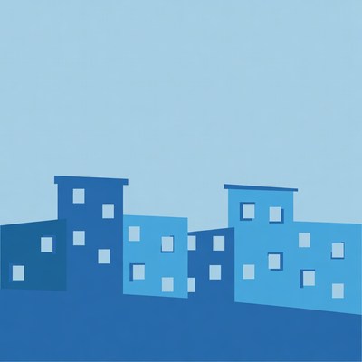 Blue City Skyline Illustration