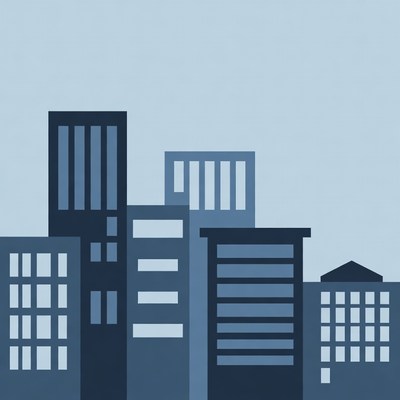 Blue City Skyline Illustration