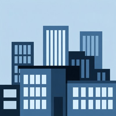Blue City Skyline Illustration