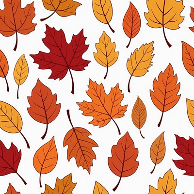 Autumn Maple Leaves Seamless Pattern