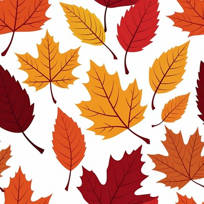 Autumn Maple Leaves Seamless Pattern
