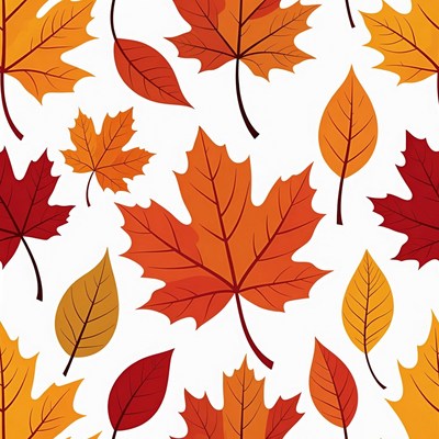 Autumn Maple Leaves Seamless Pattern