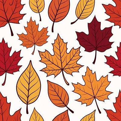 Fall Autumn Leaves Seamless Pattern