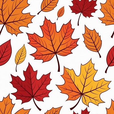 Autumn Maple Leaves Seamless Pattern