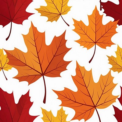 Autumn Maple Leaves Seamless Pattern