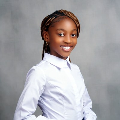 African girl with braids smiling
