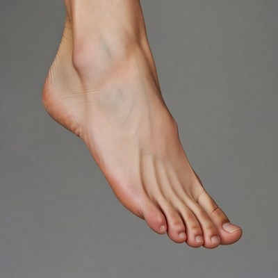 Closeup woman's bare foot