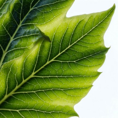 Vibrant green maple leaf