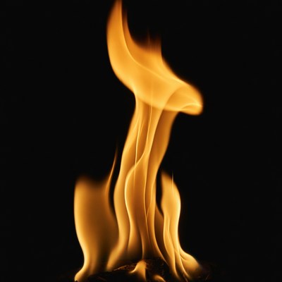 Burning Flame on Black Background