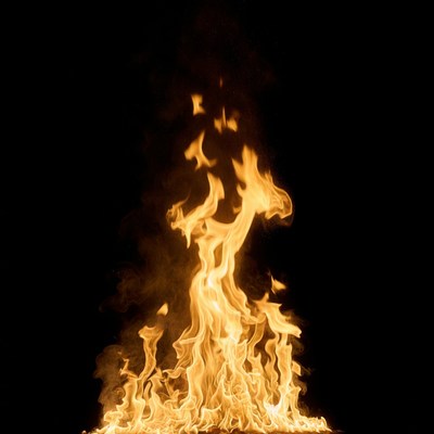 Burning Flames on Black Background