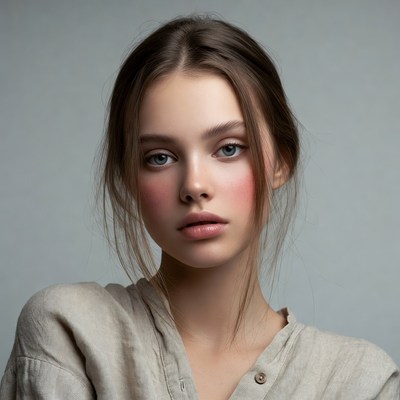 Young woman with blue eyes