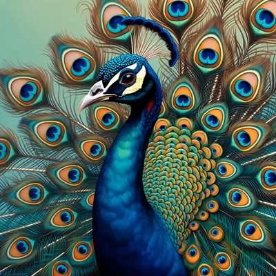 Peacock with Vibrant Feathers