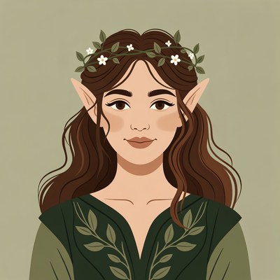 Elf woman with flower crown