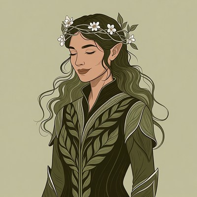 Elven woman with flower crown