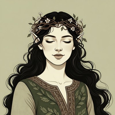 Elf woman with flower crown