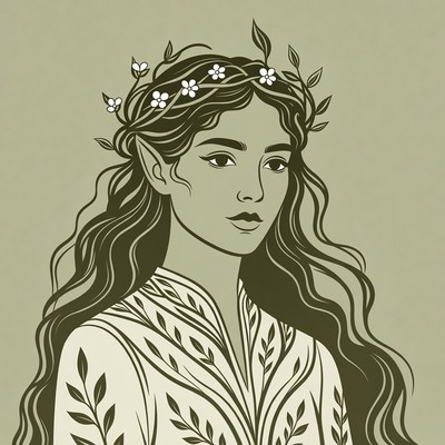 Elf woman with flower crown