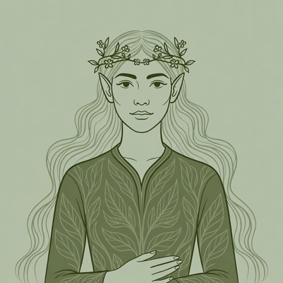 Elf woman with flower crown