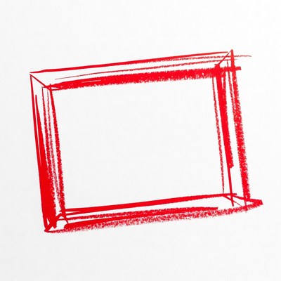 Red Sketch Frame Isolated