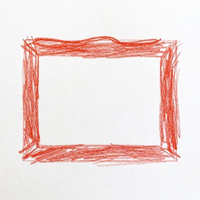 Red crayon drawn frame
