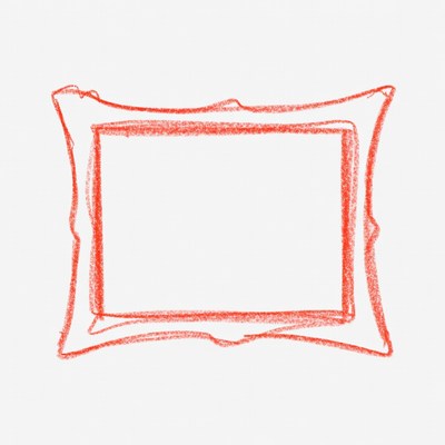 Red Sketch Pillow Frame