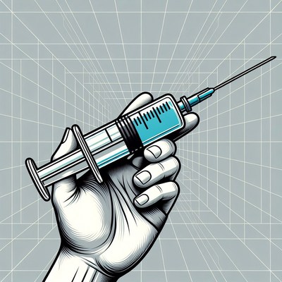 Hand Holding Syringe Illustration