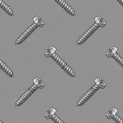 Hex Head Screws Gray Seamless Pattern