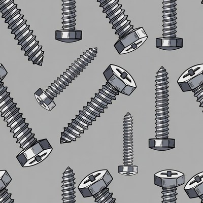 Screws Pattern on Gray Background