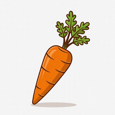 Carrot with green tops