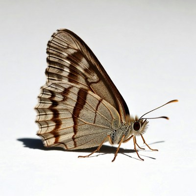 Brown butterfly with striped wings