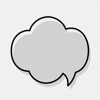 Empty Gray Speech Bubble Cloud